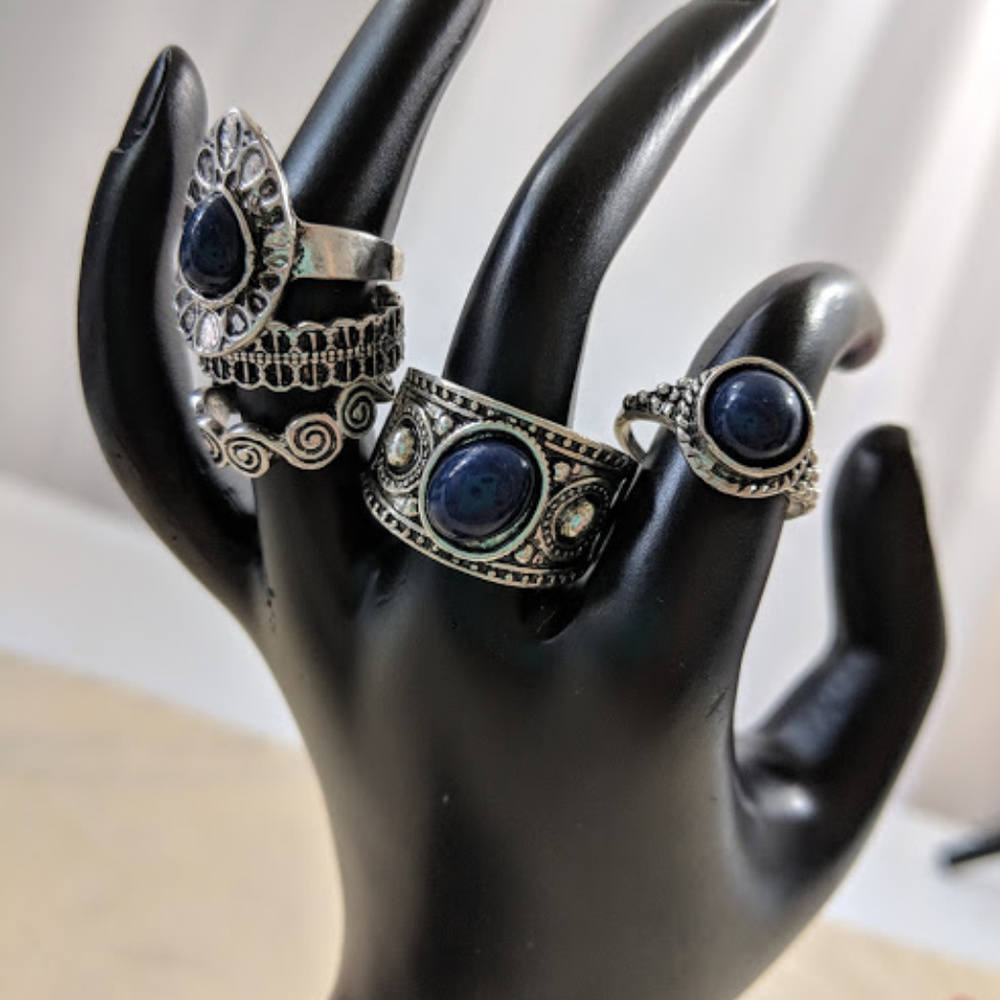 🦄 NEW 5pcs Vintage Antique Style Ring Set Boho - Picture 2 of 6
